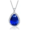 RACHEL GLAUBER PEAR-SHAPED PENDANT WITH COLORED CUBIC ZIRCONIA