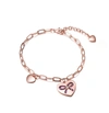 Rachel Glauber Teen/young Adults 18k Rose Gold Plated With Heart Charms Adjustable Bracelet In Multi