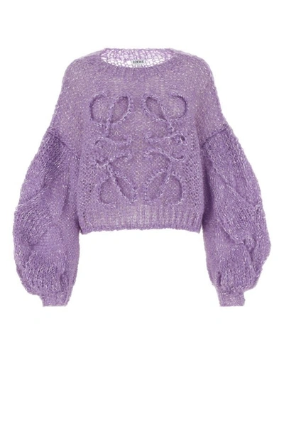 Loewe Anagram Mohair-blend Jumper In Purple