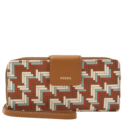 Fossil Women's Madison Printed Polyurethane Zip Clutch In Multi