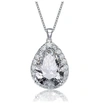 Rachel Glauber Pear-shaped Pendant With Colored Cubic Zirconia In Silver