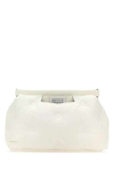 Maison Margiela Unisex White Nappa Leather Medium Glam Slam Classique Crossbody Bag