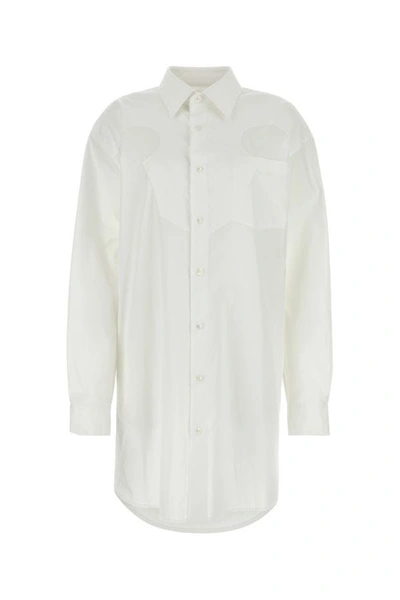 Maison Margiela Cotton-poplin Mini Shirtdress In White