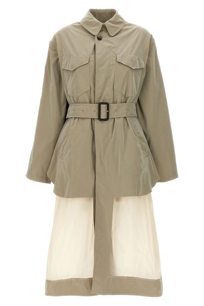 Maison Margiela Decortiqué Reversible Trench Coat In Cream