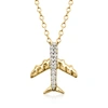 Ross-simons Diamond Airplane Necklace In 18kt Gold Over Sterling In Multi