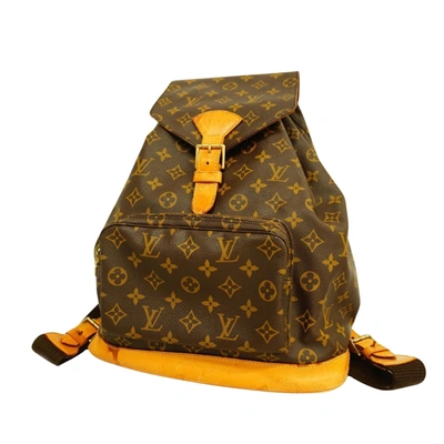 Pre-owned Louis Vuitton Montsouris Gm Canvas Backpack Bag () In Brown