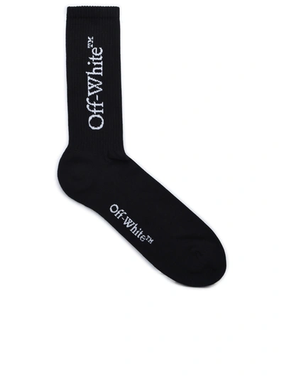 Off-white Man  'bookish Mid' Black Cotton Blend Socks