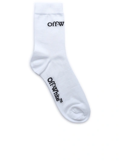 Off-white Woman  'bookish' White Cotton Blend Socks