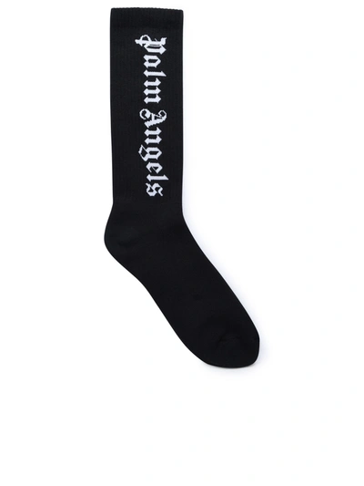 Palm Angels Man Black Cotton Blend Socks