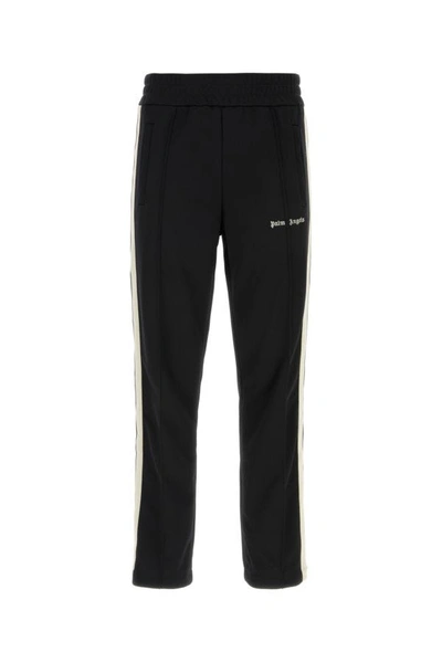 Palm Angels Man Black Polyester Joggers