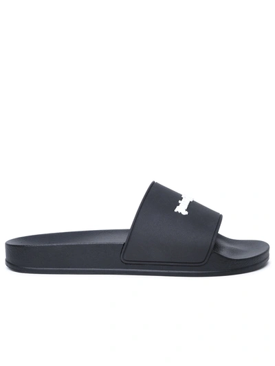 PALM ANGELS PALM ANGELS MAN PALM ANGELS BLACK POLYURETHANE SLIPPERS