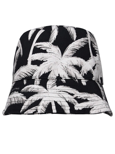 Palm Angels Man  Two-tone Cotton Hat In Black