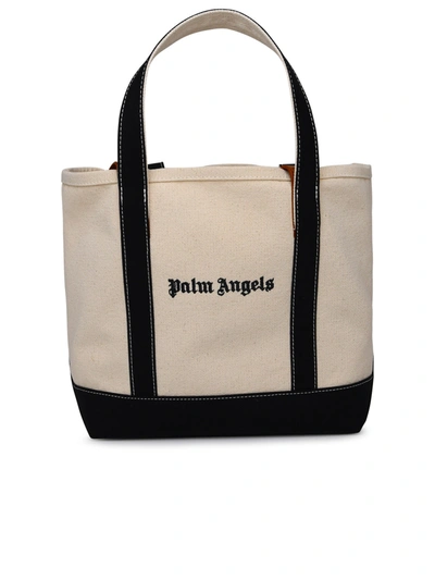Palm Angels Woman Ivory Cotton Tote Bag In Cream