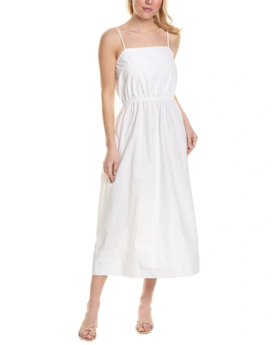 Stateside Heavy Poplin Open Back Sleeveless Midi Dress In White