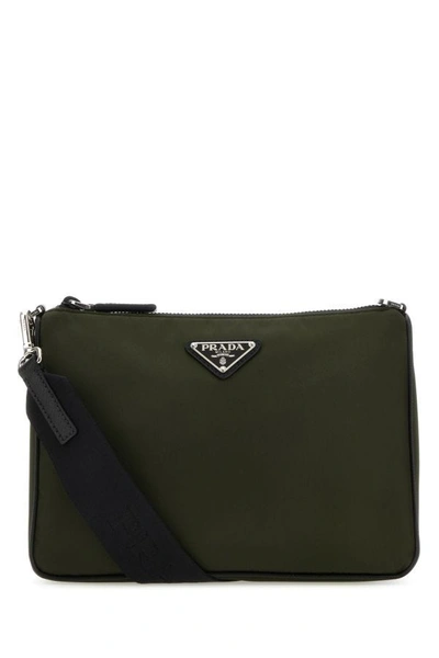 Prada Man Army Green Re-nylon Crossbody Bag