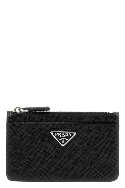 Prada Men Saffiano Cardholder In Black