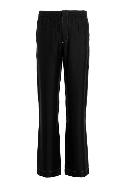 Prada Men Silk Trousers In Black