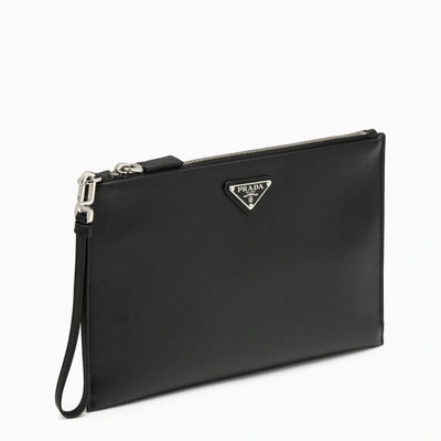 Prada Pouch In Black Saffiano Leather Men