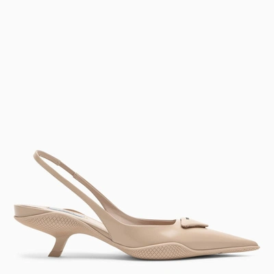 Prada Powder-coloured Leather Slingback Pumps Women