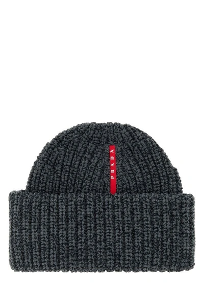 Prada Woman Two-tone Polyester Beanie Hat In Multicolor