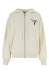 Prada White Cashmere Blend Sweatshirt In White