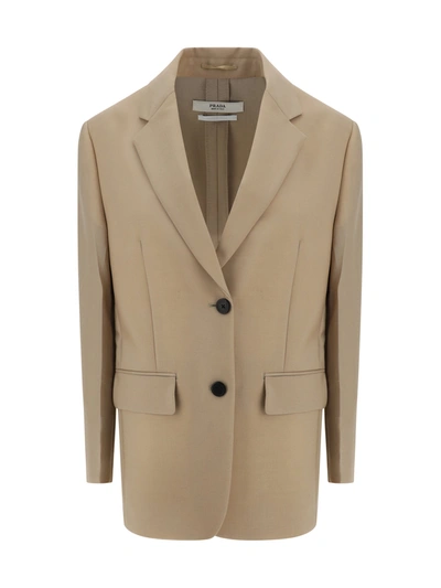 Prada Women Blazer Jacket In Cream