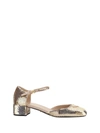 Prada Block Heel Round Toe Sequin Sandals In Multicolor