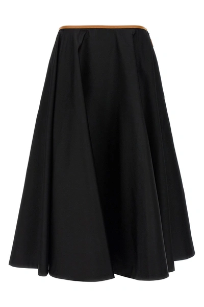 Prada Women Re-nylon Logo Skirt In Black