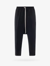 Rick Owens Mens Black Drawstring-waist Relaxed-fit Cotton Trousers