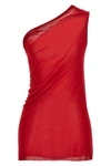 Rick Owens Silk Blend One-shoulder Top In Red