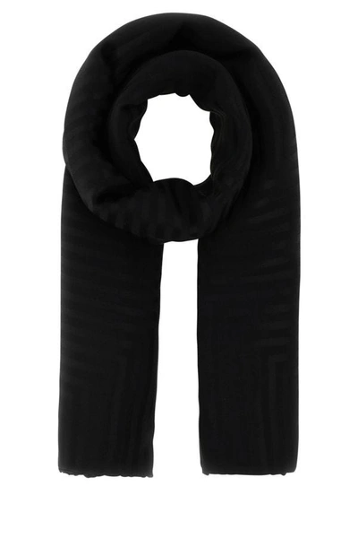 Saint Laurent Knit Signature Scarf In Black