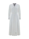Thom Browne Pleated Cotton-poplin Midi Shirt Dress In White