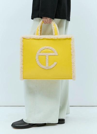 Ugg X Telfar Women Medium Crinkle Tote Bag In Yellow