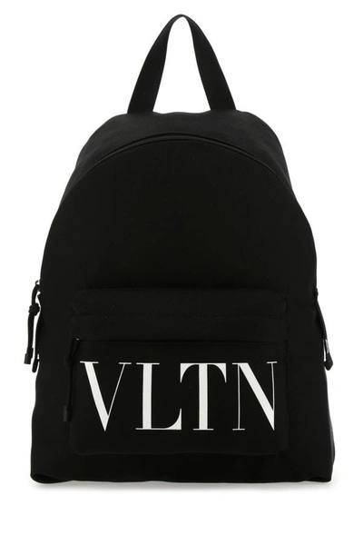 Valentino Garavani Logo Backpack In Black