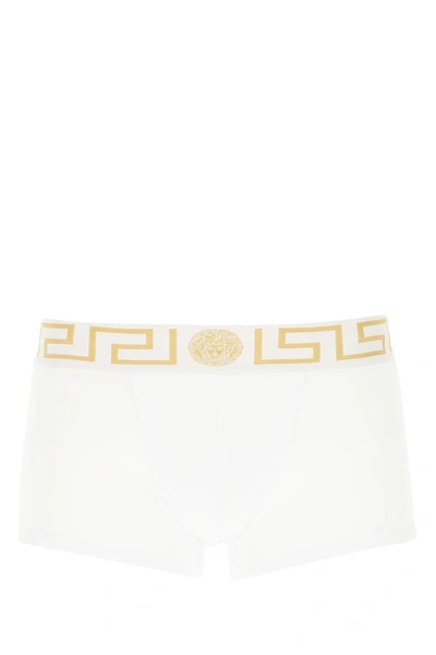 VERSACE VERSACE MAN WHITE STRETCH COTTON BOXER SET