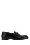 VERSACE VERSACE WOMAN BLACK LEATHER MEDUSA  95 LOAFERS