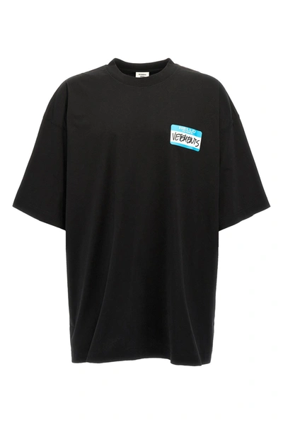 Vetements My Name Is  Cotton T-shirt In Black