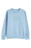 Saturdays Surf Nyc Bowery Embroidered Cotton Sweatshirt In Coronet Blue
