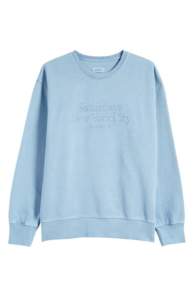 Saturdays Surf Nyc Bowery Embroidered Cotton Sweatshirt In Coronet Blue