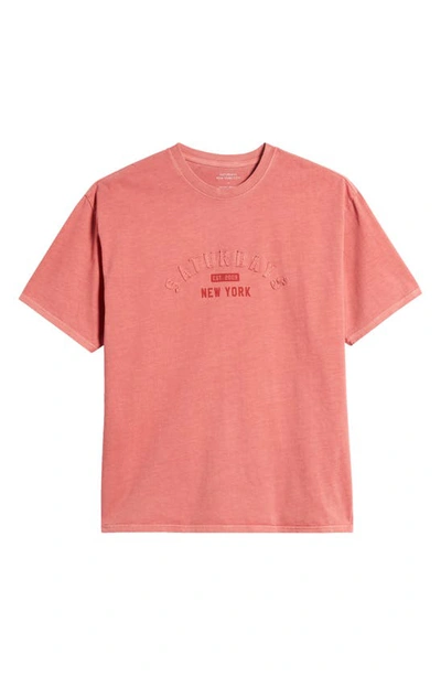 Saturdays Surf Nyc Varsity Cotton Graphic T-shirt In Mineral Red