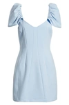 French Connection Whisper Flutter Sleeve Minidress In 89-cashmere Blue