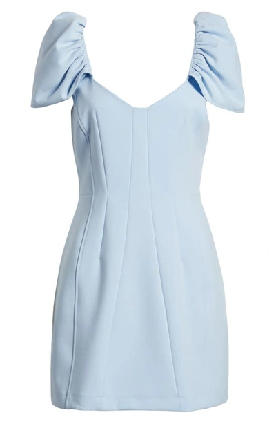 French Connection Whisper Flutter Sleeve Minidress In 89-cashmere Blue