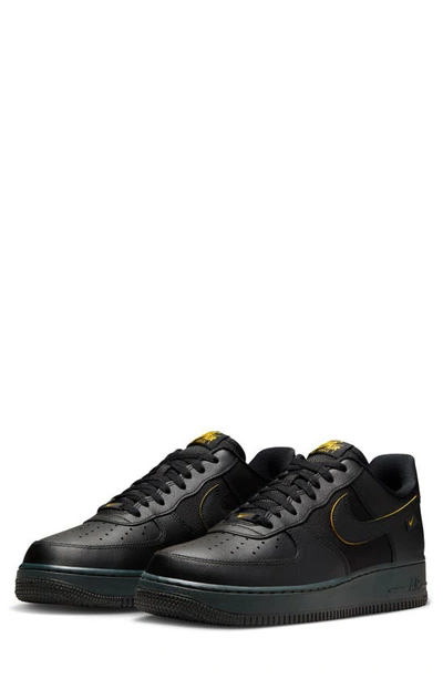 Nike Air Force 1 '07 "black/university Gold" Trainers In Black/ University Gold/ Grey