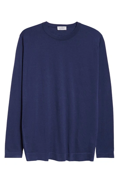 John Smedley Weatherby Cotton Sweater In Blue