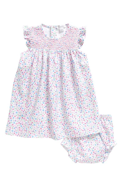 Kissy Kissy Babies'  Floral Smocked Cotton Dress & Bloomers In Pink Multi