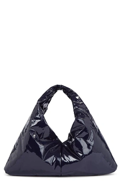 Kassl Anchor Small Lacquer Top-handle Bag In Navy 0004
