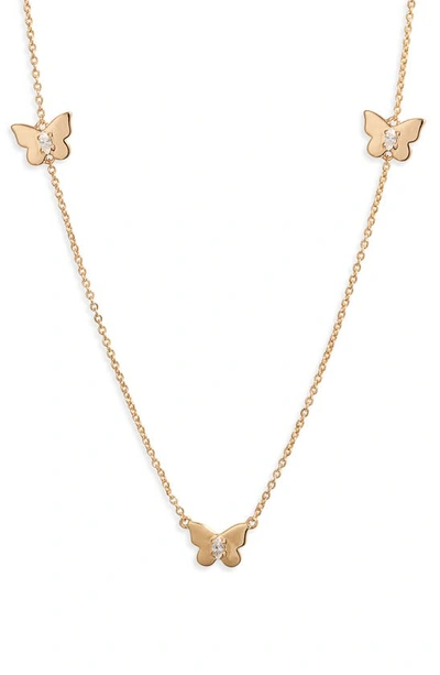 Set & Stones Butterfly Station Necklace In Gold