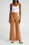 MARINE LAYER BRIDGET HIGH WAIST RAW HEM WIDE LEG trousers