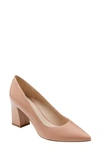Marc Fisher Ltd Zala Block Heel Pump In Patent Mocha Mousse