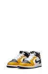 Nike Kids' Air Jordan 1 Mid Sneaker In Yellow Ochre/ Black/ White